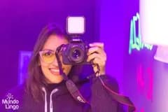 Volunteer photographer with camera at an event